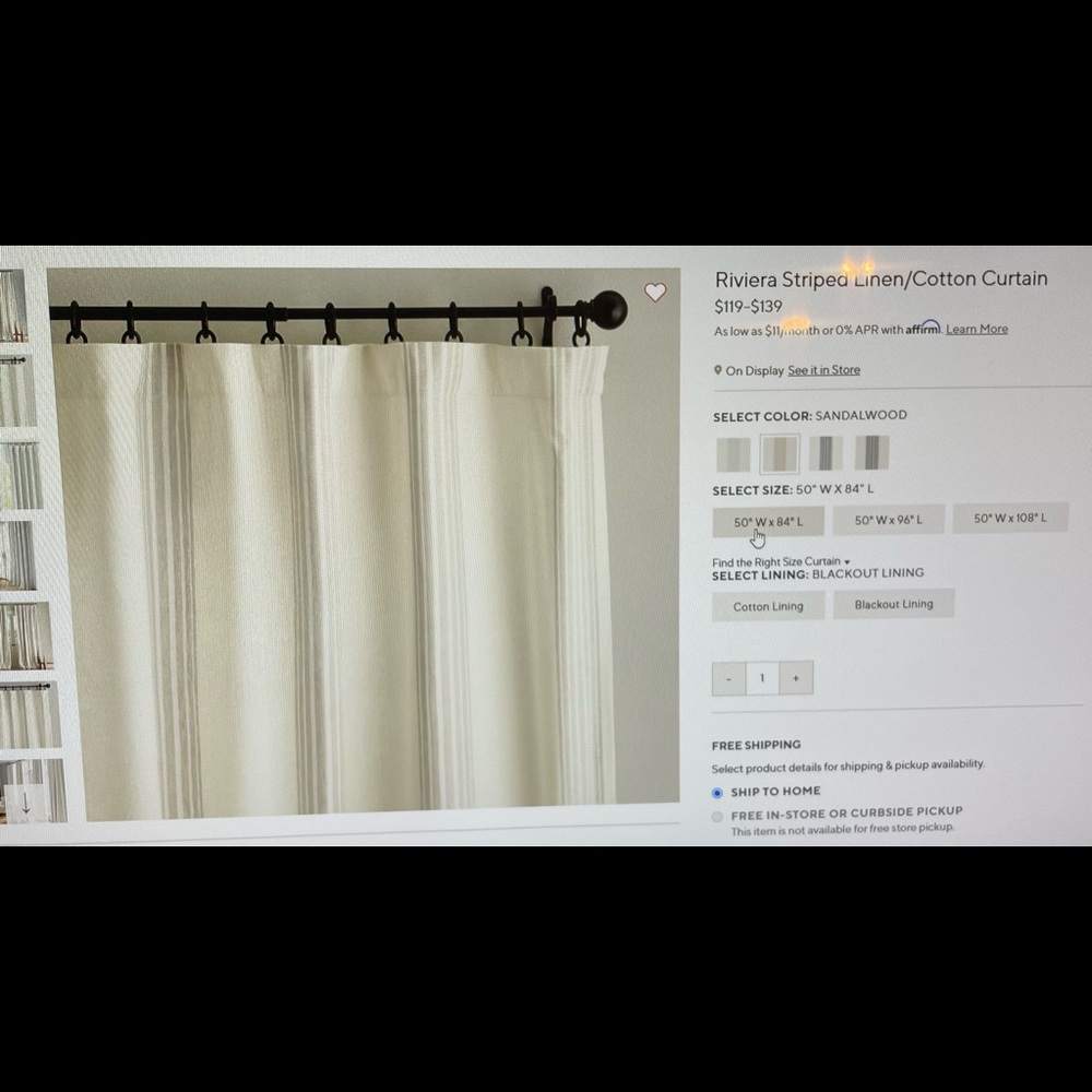 Pottery Barn blackout curtains